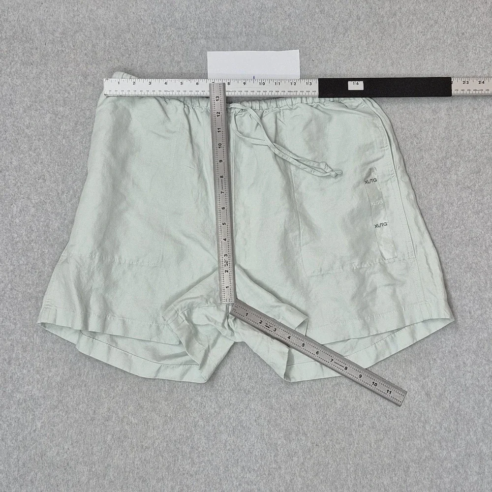 Calvin Klein Women Shorts X-LARGE Light Green Linen Coastal Beach 4